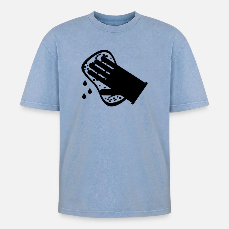 Lave-glace plus propre - T-shirt Premium unisexe oversize acid-washed - bleu délavé acide