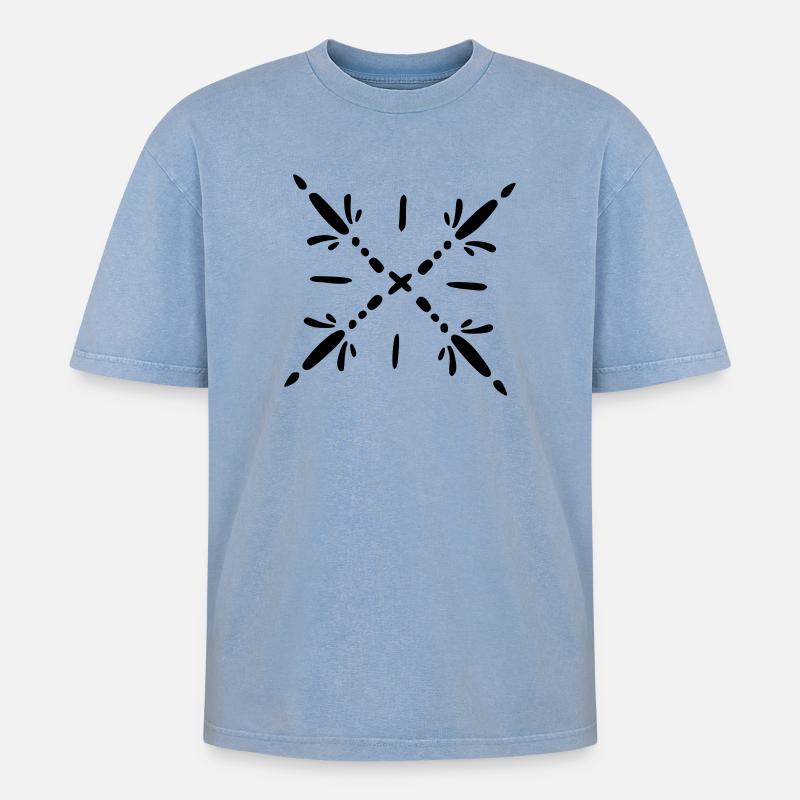 Mandala flocon de neige - T-shirt Premium unisexe oversize acid-washed - bleu délavé acide
