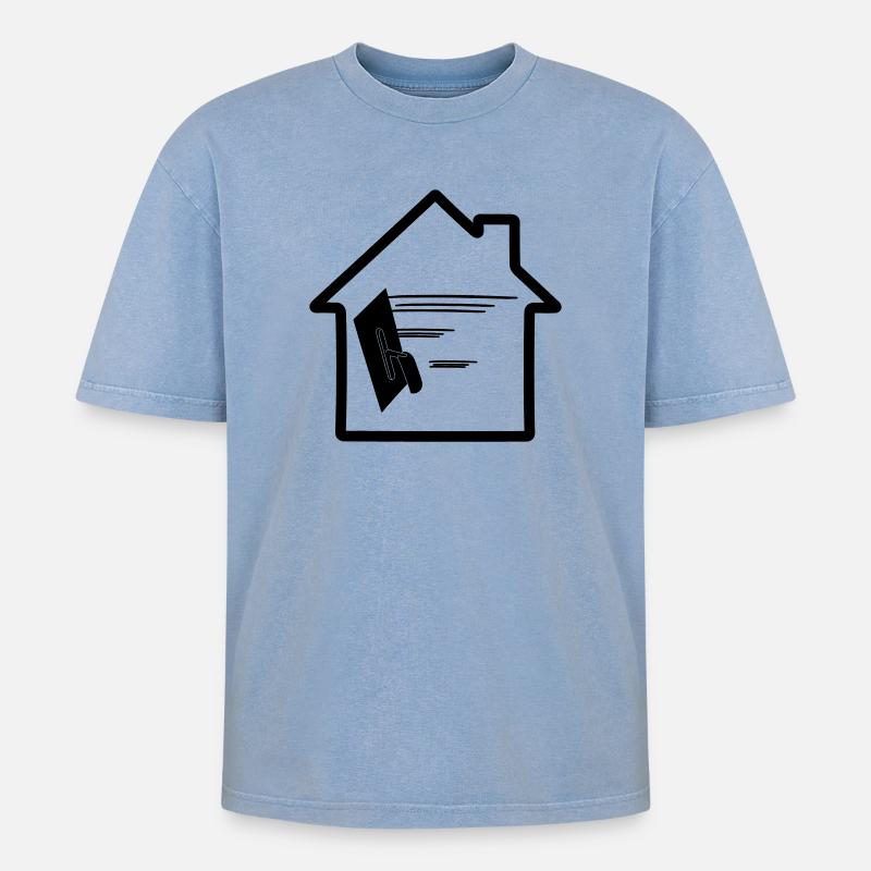 Gipserhaus - Oversized Unisex Premium Acid-Washed T-Shirt - Blau Acid Wash