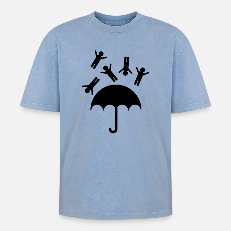 raining men - T-shirt Premium unisexe oversize acid-washed - bleu délavé acide