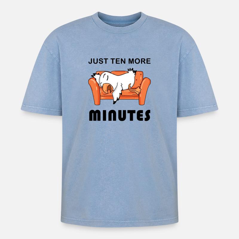 Plus que dix minutes - T-shirt Premium unisexe oversize acid-washed - bleu délavé acide