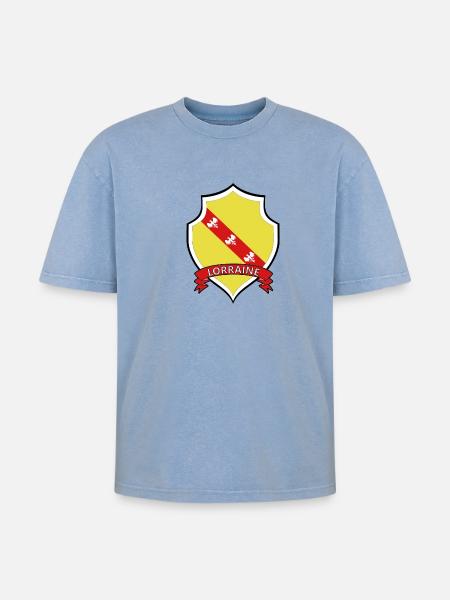 Lorraine - T-shirt Premium unisexe oversize acid-washed - bleu délavé acide