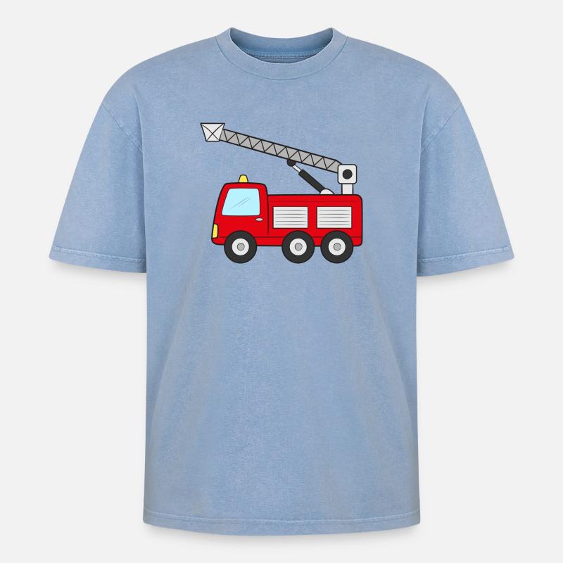 Fire engine Fire engine - Oversized Unisex Premium Acid-Washed T-Shirt - acid washed blue