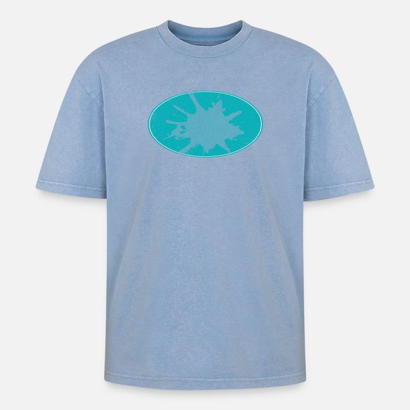 Oval Flash Background schmutzing - Oversized Unisex Premium Acid-Washed T-Shirt - acid washed blue