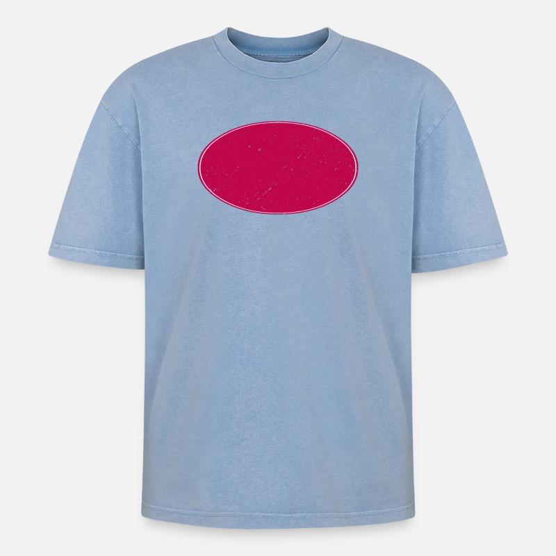 Ovaler Background schmutzig weinrot - Oversized Unisex Premium Acid-Washed T-Shirt - Blau Acid Wash
