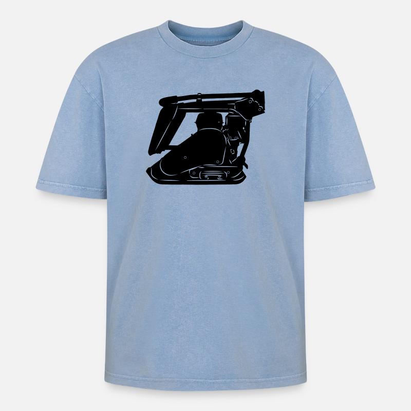 Stratemaker Vibrationsmaschine oder Vibrationsplatte - Oversized Unisex Premium Acid-Washed T-Shirt - Blau Acid Wash