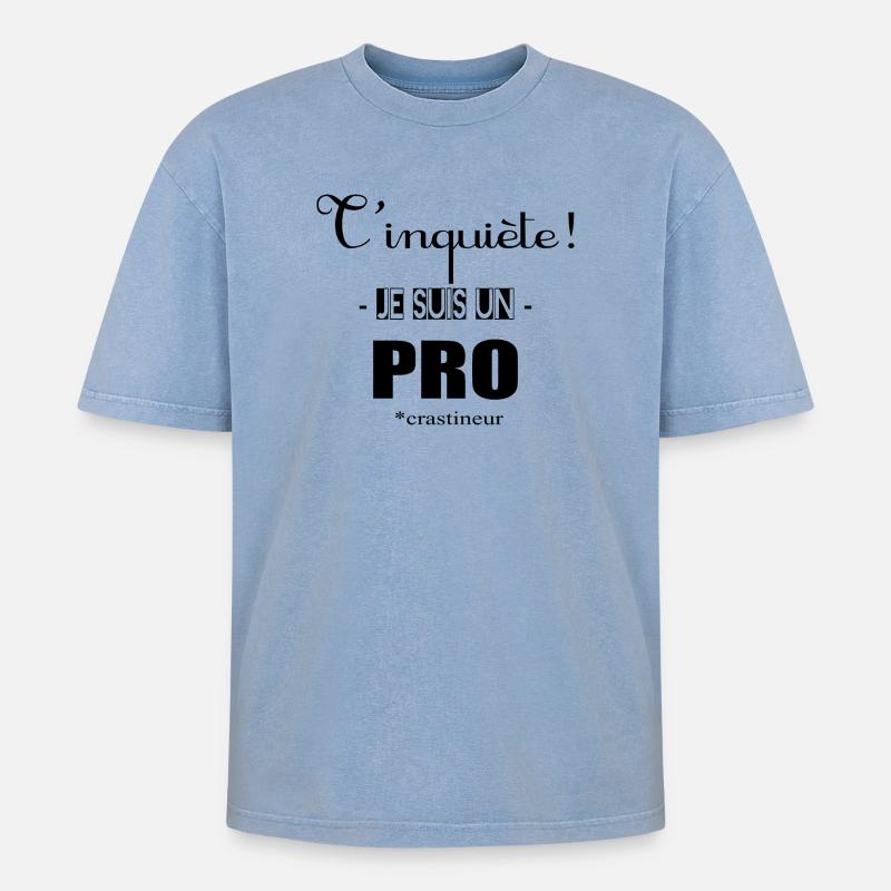 Procrastinateur - T-shirt Premium unisexe oversize acid-washed - bleu délavé acide
