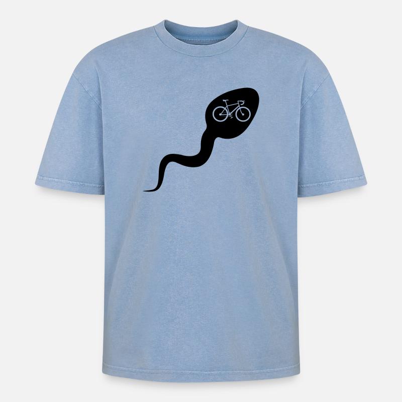 Vélo de sperme - T-shirt Premium unisexe oversize acid-washed - bleu délavé acide