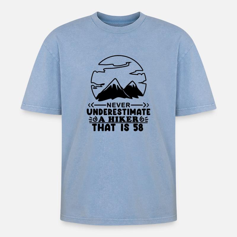 v - Oversized Unisex Premium Acid-Washed T-Shirt - acid washed blue