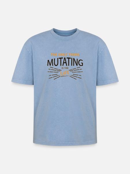 Spruch - Oversized Unisex Premium Acid-Washed T-Shirt - Blau Acid Wash