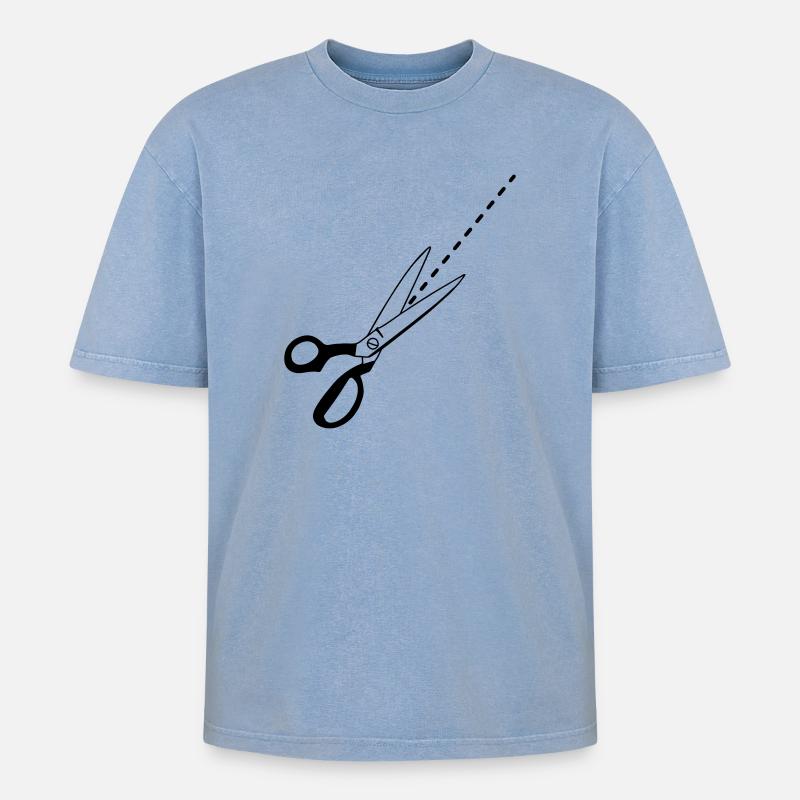 Pattern cutting logo tailor - Oversized Unisex Premium Acid-Washed T-Shirt - acid washed blue
