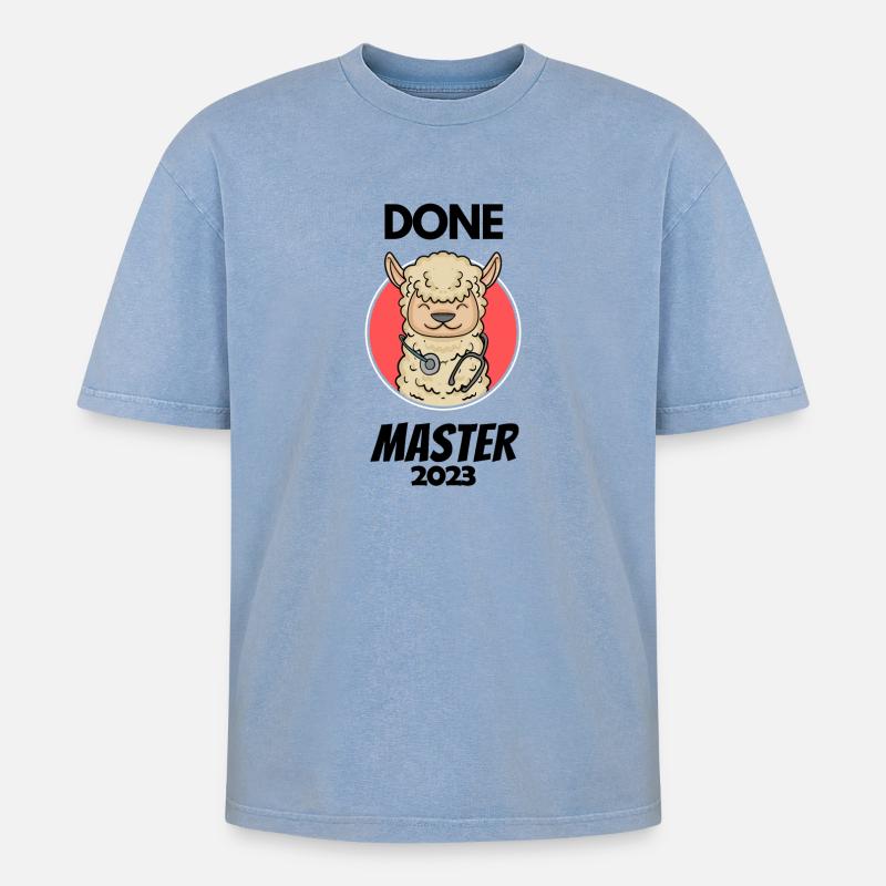 Master 2023 - Oversized Unisex Premium Acid-Washed T-Shirt - acid washed blue