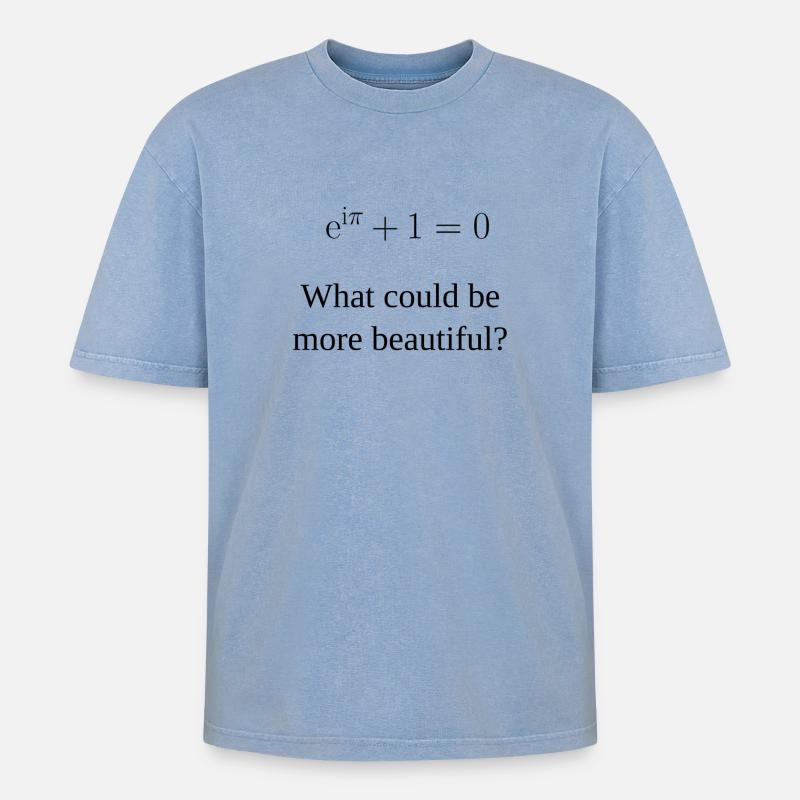 Euler-Formel - Oversized Unisex Premium Acid-Washed T-Shirt - Blau Acid Wash