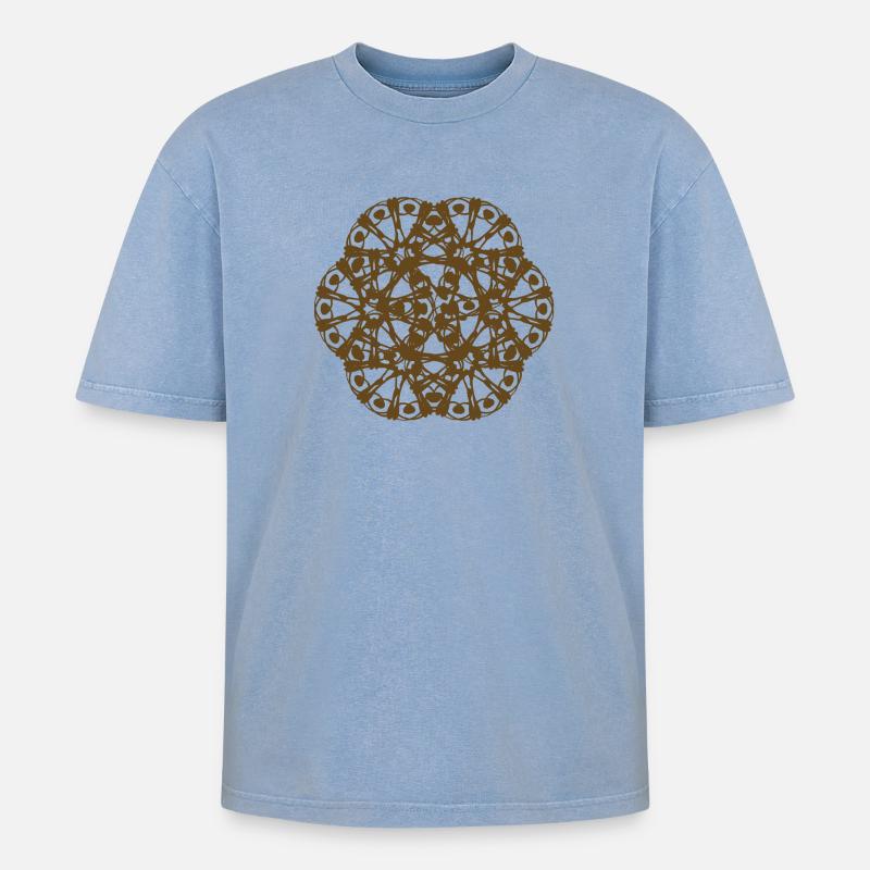 Random pattern RAD rotated - Oversized Unisex Premium Acid-Washed T-Shirt - acid washed blue