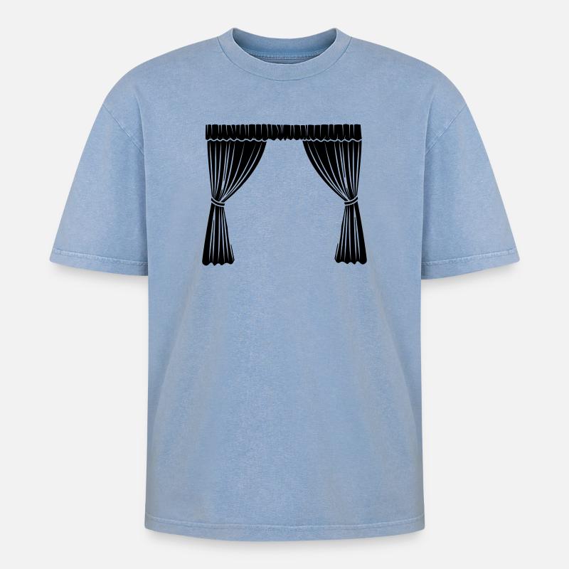 Logo der Vorhänge - Oversized Unisex Premium Acid-Washed T-Shirt - Blau Acid Wash