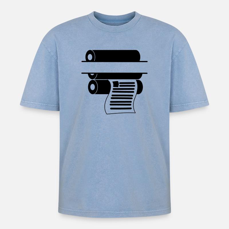 Printing logo 2 - Oversized Unisex Premium Acid-Washed T-Shirt - acid washed blue