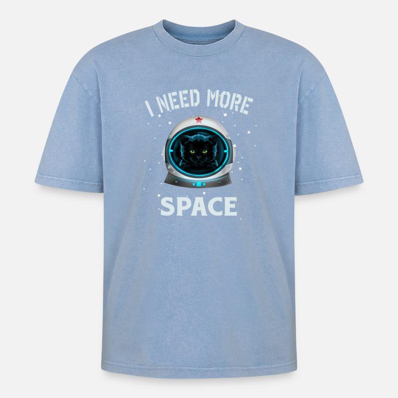 i need more space - Oversized Unisex Premium Acid-Washed T-Shirt - acid washed blue