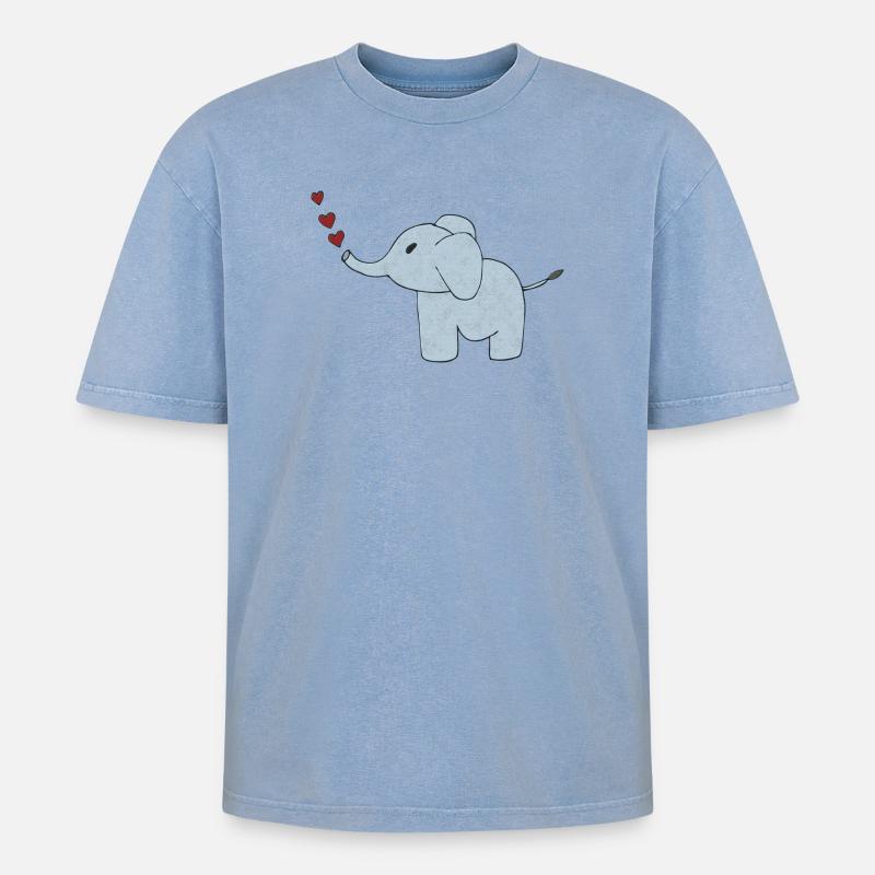 Peau d’éléphant - T-shirt Premium unisexe oversize acid-washed - bleu délavé acide