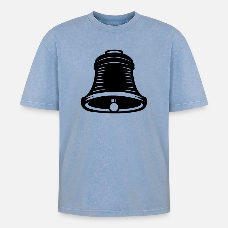 Turmuhr - Oversized Unisex Premium Acid-Washed T-Shirt - Blau Acid Wash