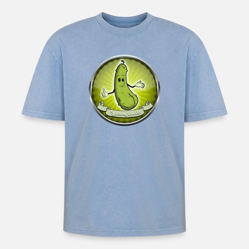Concombre de Spreewald - T-shirt Premium unisexe oversize acid-washed - bleu délavé acide