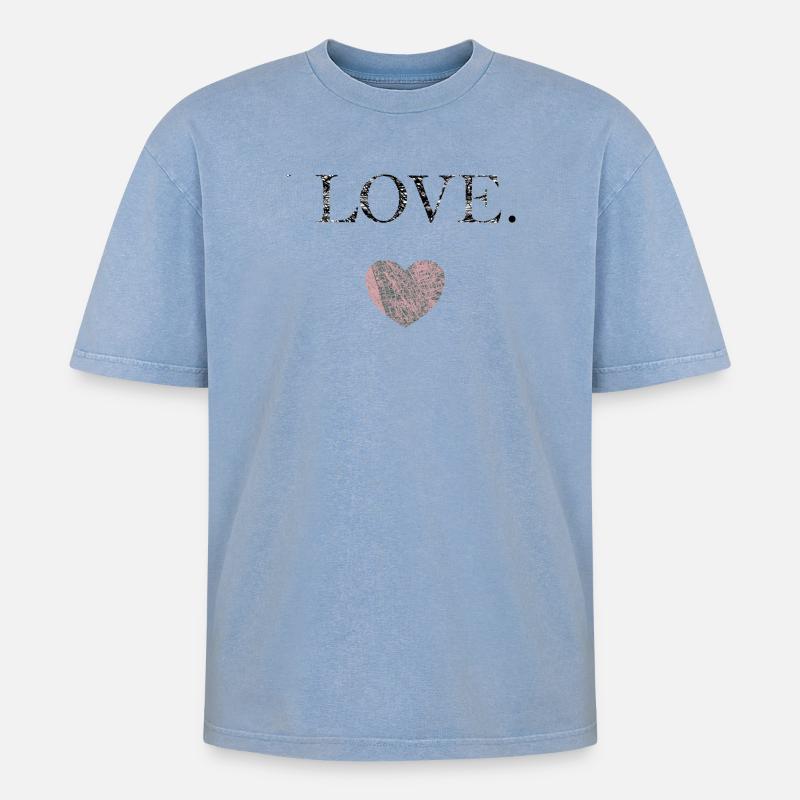 FÜR SIE - Oversized Unisex Premium Acid-Washed T-Shirt - Blau Acid Wash
