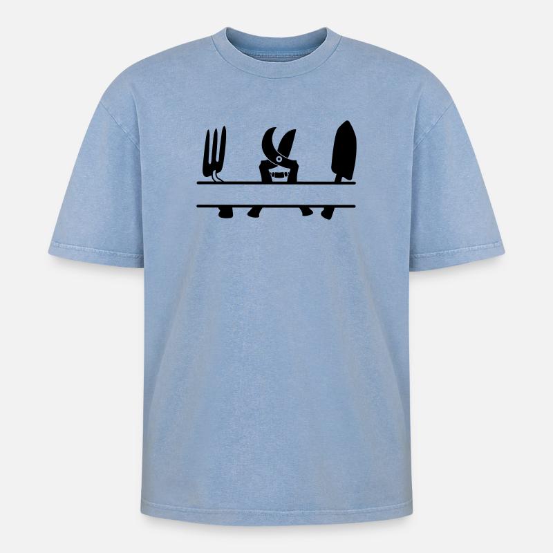 Gartengärtner Werkzeug Textbanner - Oversized Unisex Premium Acid-Washed T-Shirt - Blau Acid Wash