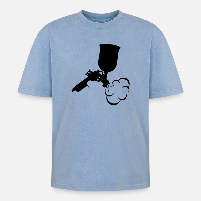 Isolation par pulvérisation - T-shirt Premium unisexe oversize acid-washed - bleu délavé acide