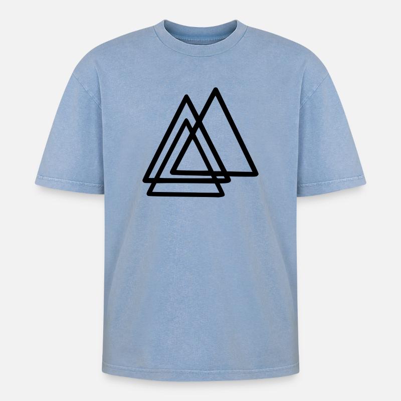 Formes - Triangles - T-shirt Premium unisexe oversize acid-washed - bleu délavé acide