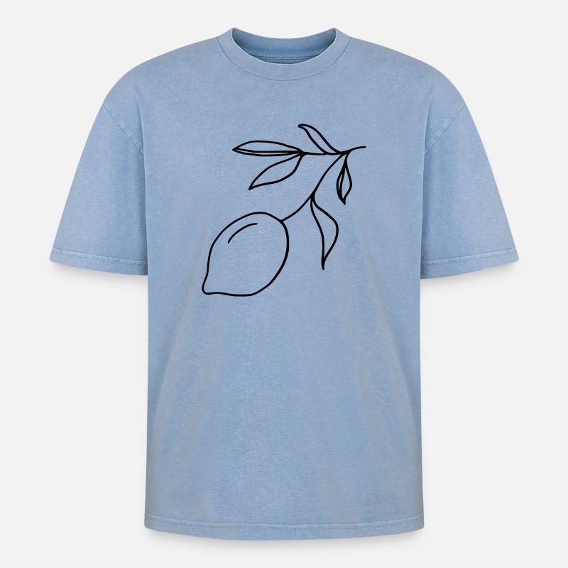 Rameau de citron - T-shirt Premium unisexe oversize acid-washed - bleu délavé acide