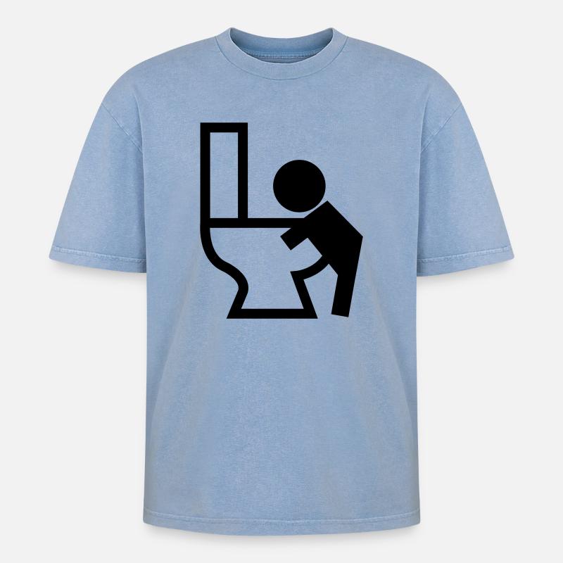 Erbrechen Puck Sick - Oversized Unisex Premium Acid-Washed T-Shirt - Blau Acid Wash