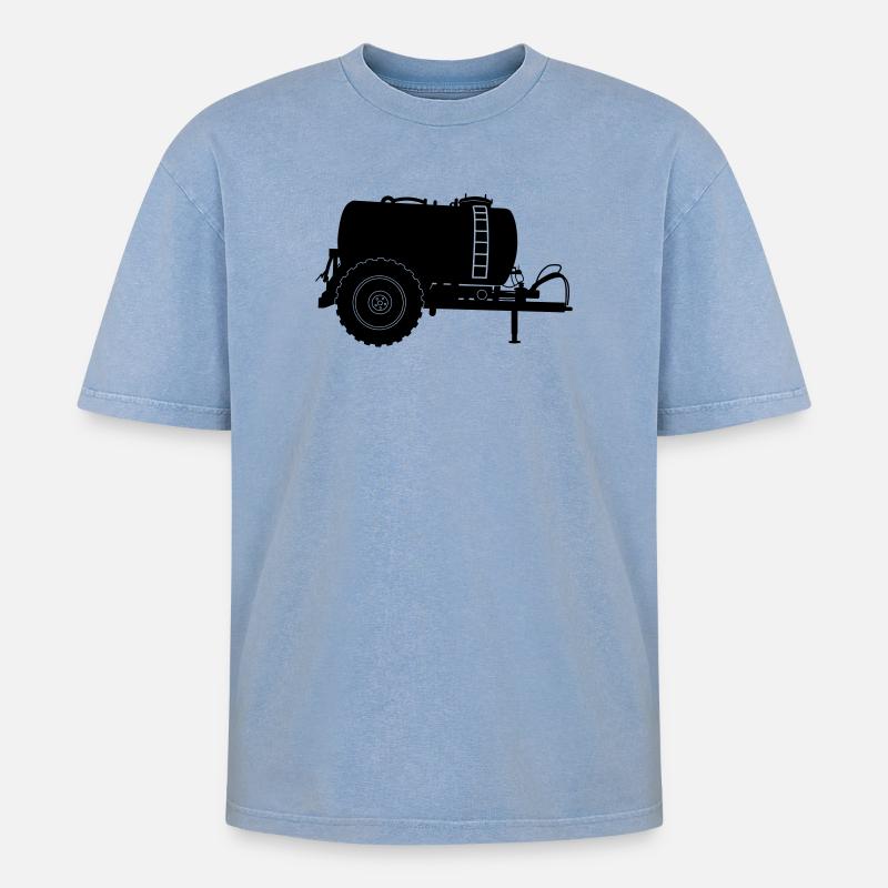 Machine d’élevage de citernes vautours - T-shirt Premium unisexe oversize acid-washed - bleu délavé acide