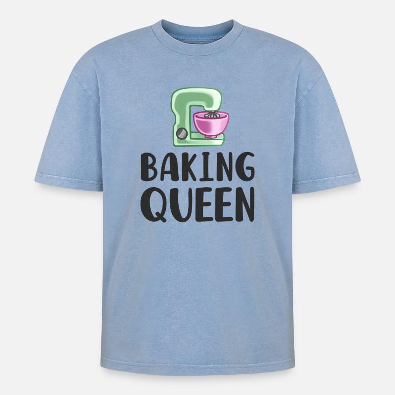 Baking Baker - Oversized Unisex Premium Acid-Washed T-Shirt - acid washed blue