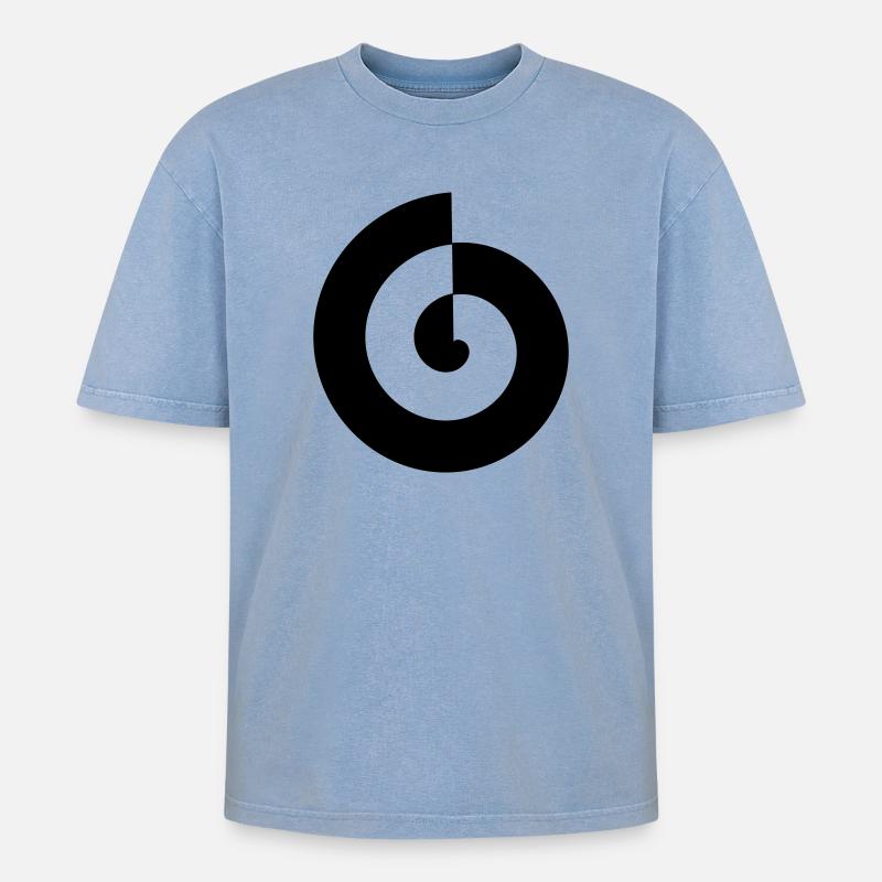 Spirale - T-shirt Premium unisexe oversize acid-washed - bleu délavé acide