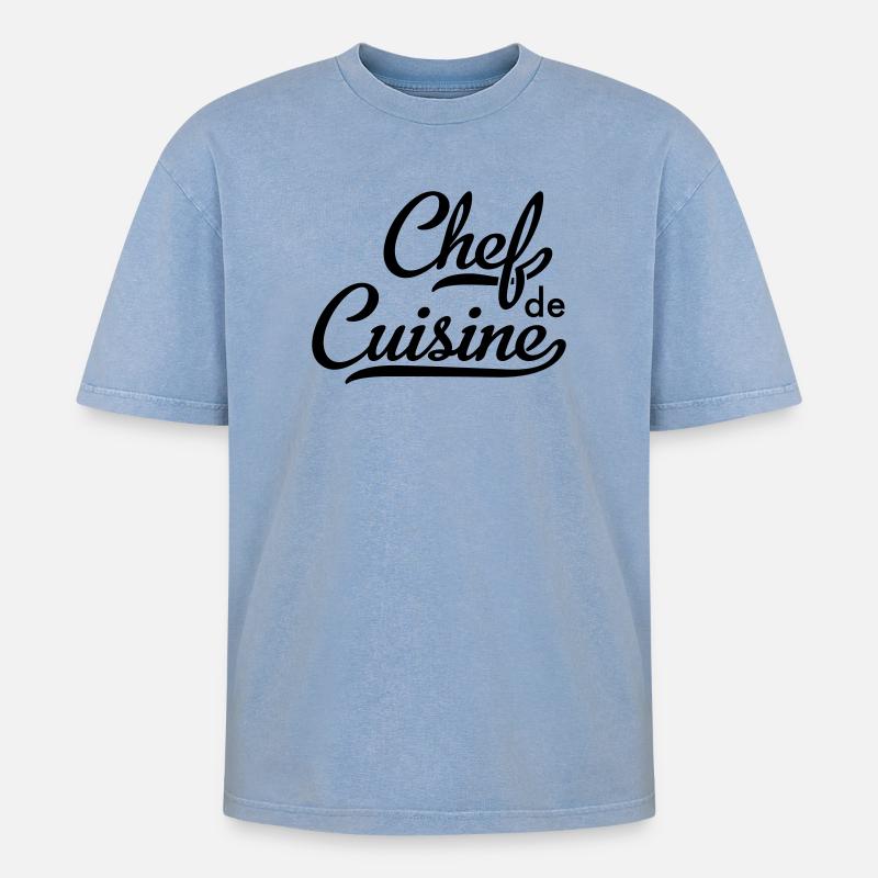Chef - T-shirt Premium unisexe oversize acid-washed - bleu délavé acide