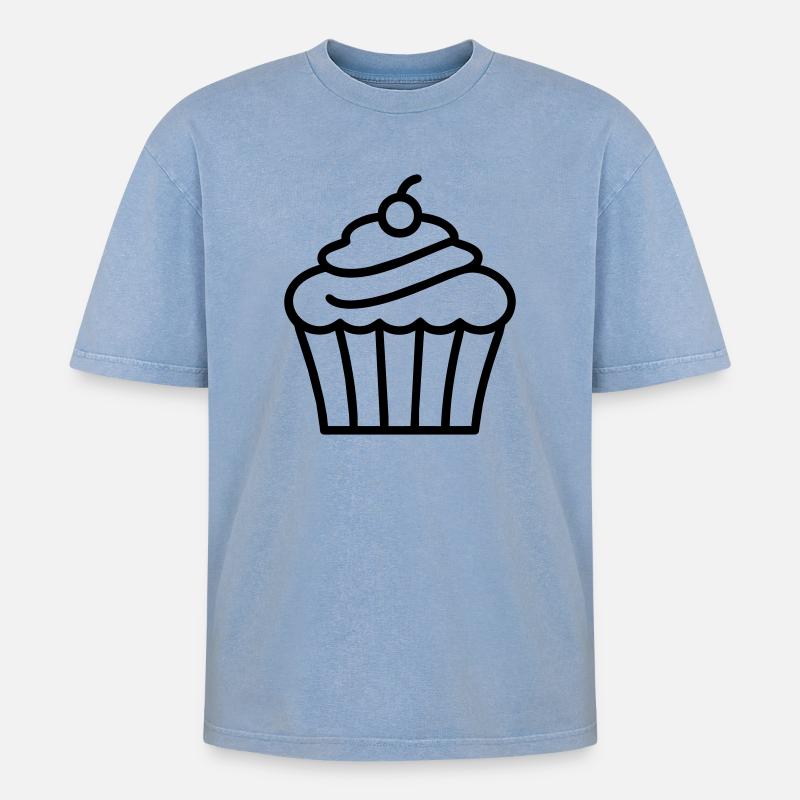 Cupcake - T-shirt Premium unisexe oversize acid-washed - bleu délavé acide