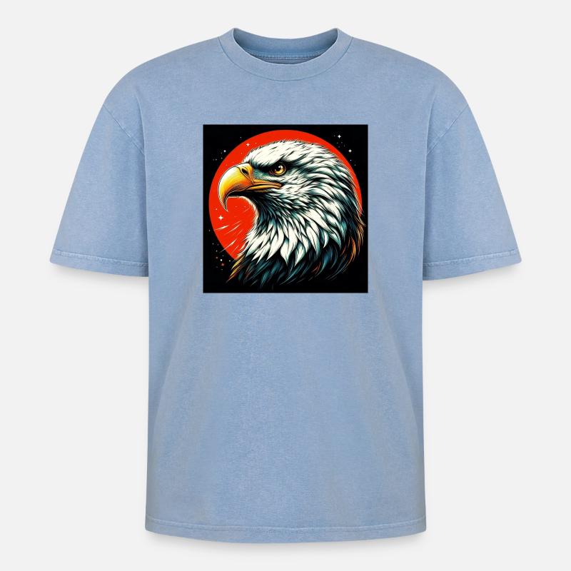 Pygargue à tête blanche - T-shirt Premium unisexe oversize acid-washed - bleu délavé acide