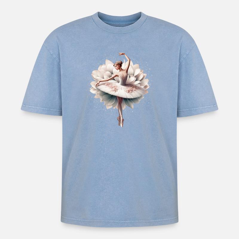 Danseuse de ballet avec tutu - T-shirt Premium unisexe oversize acid-washed - bleu délavé acide