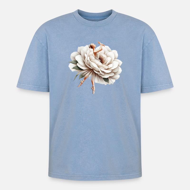Danseuse de ballet avec tutu - T-shirt Premium unisexe oversize acid-washed - bleu délavé acide