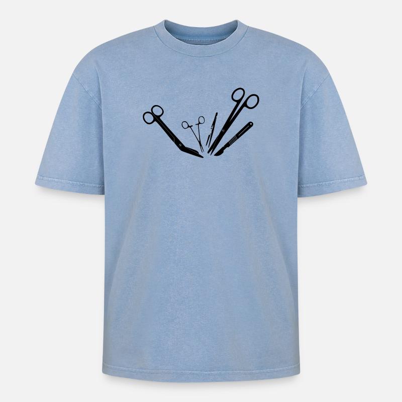 Outils d’exploitation - T-shirt Premium unisexe oversize acid-washed - bleu délavé acide