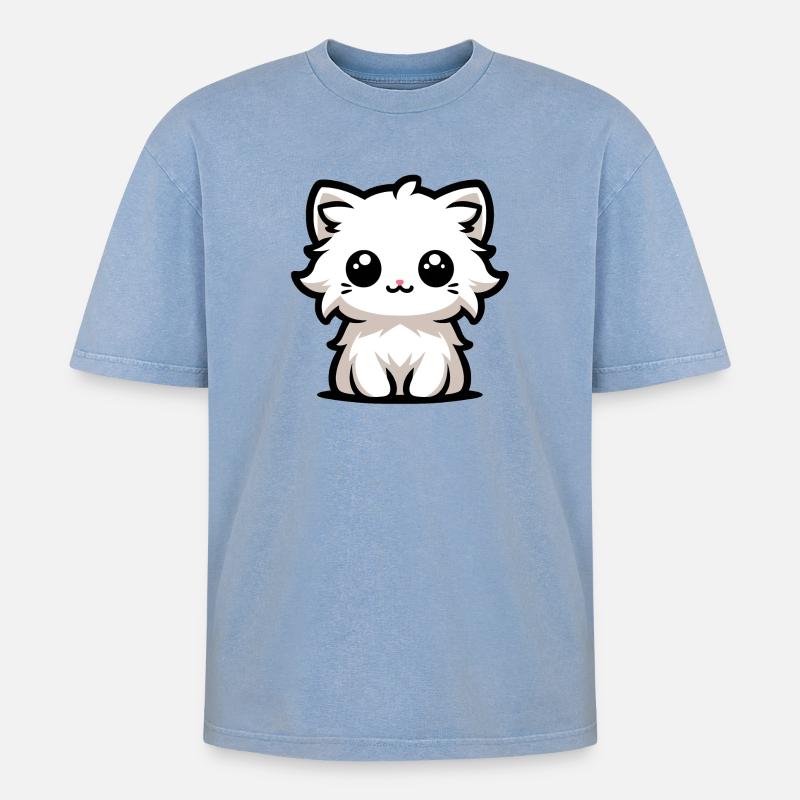 Das süßeste Kätzchen - Oversized Unisex Premium Acid-Washed T-Shirt - Blau Acid Wash