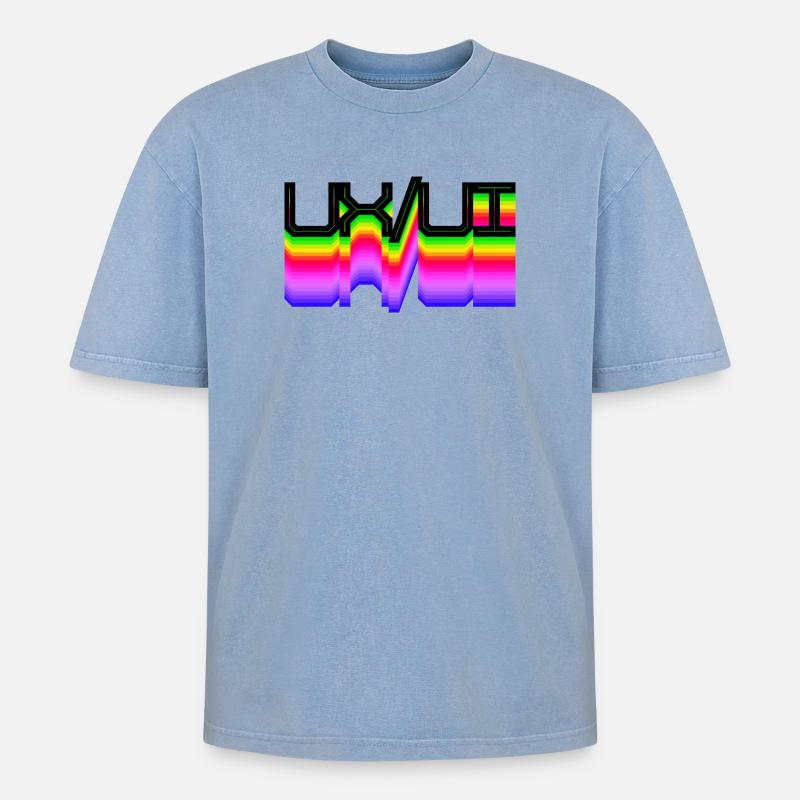 Code Developer Skripting Dev Computerfreak Geek - Oversized Unisex Premium Acid-Washed T-Shirt - Blau Acid Wash