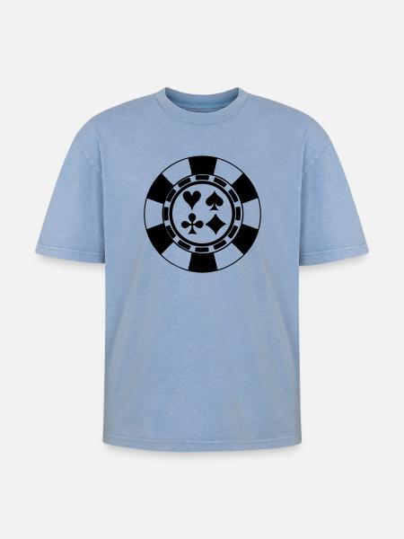 Fickle casino - Oversized Unisex Premium Acid-Washed T-Shirt - acid washed blue