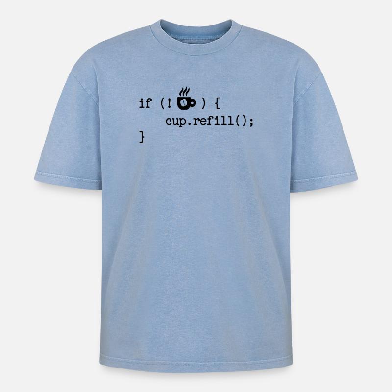 Développeur Programmeur Code Débogage Développeur Web - T-shirt Premium unisexe oversize acid-washed - bleu délavé acide