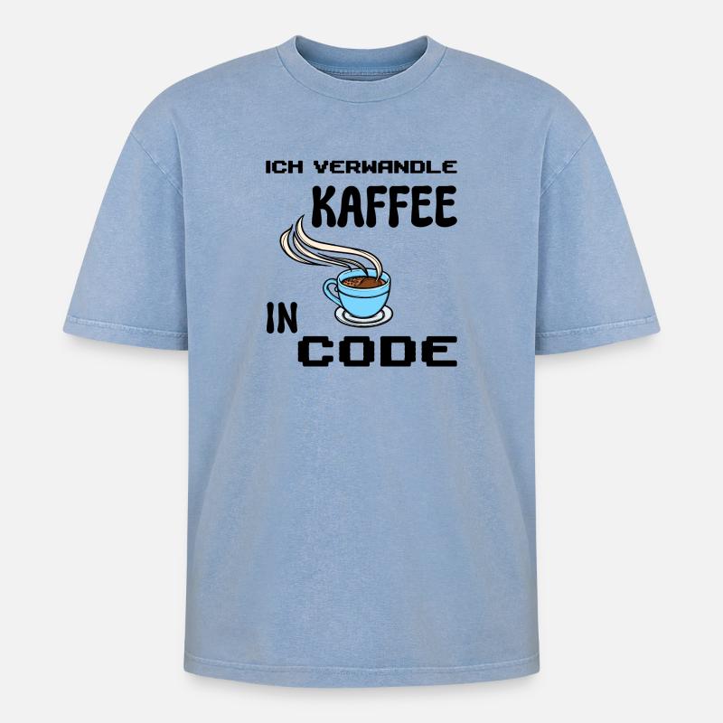 Coden Computerfreak Déclaration du développeur Nerd - T-shirt Premium unisexe oversize acid-washed - bleu délavé acide