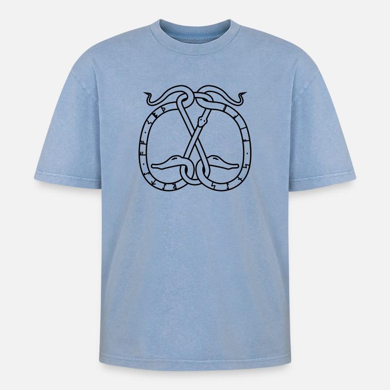 Memory - Oversized Unisex Premium Acid-Washed T-Shirt - Blau Acid Wash