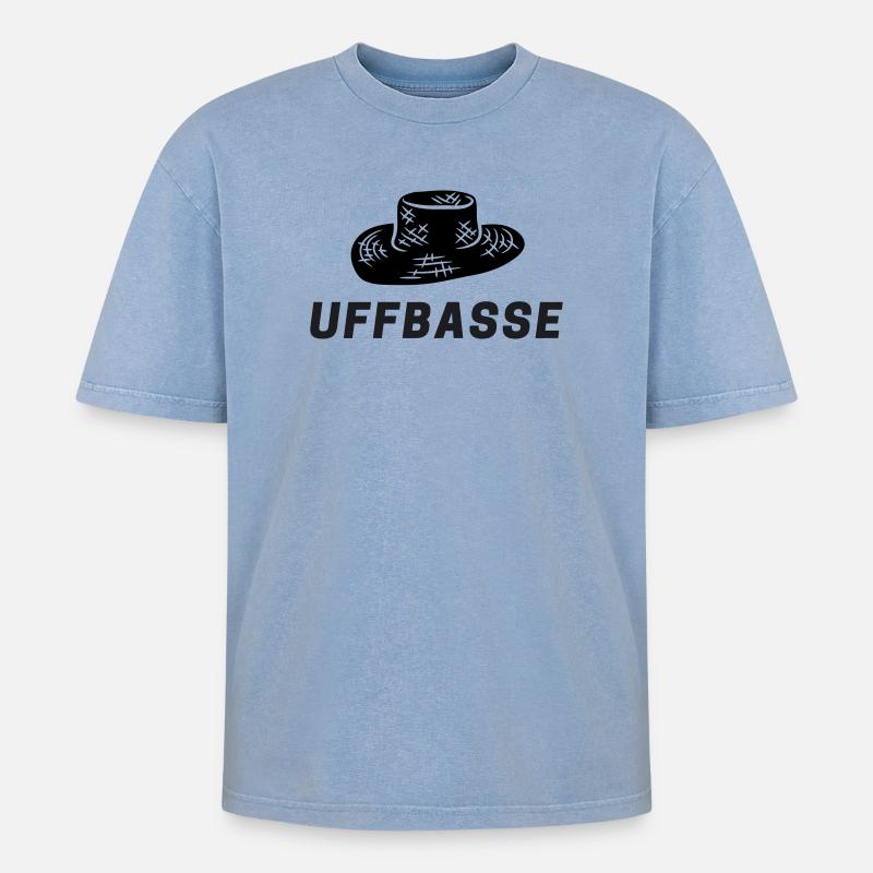 Weinstrasse - Oversized Unisex Premium Acid-Washed T-Shirt - Blau Acid Wash