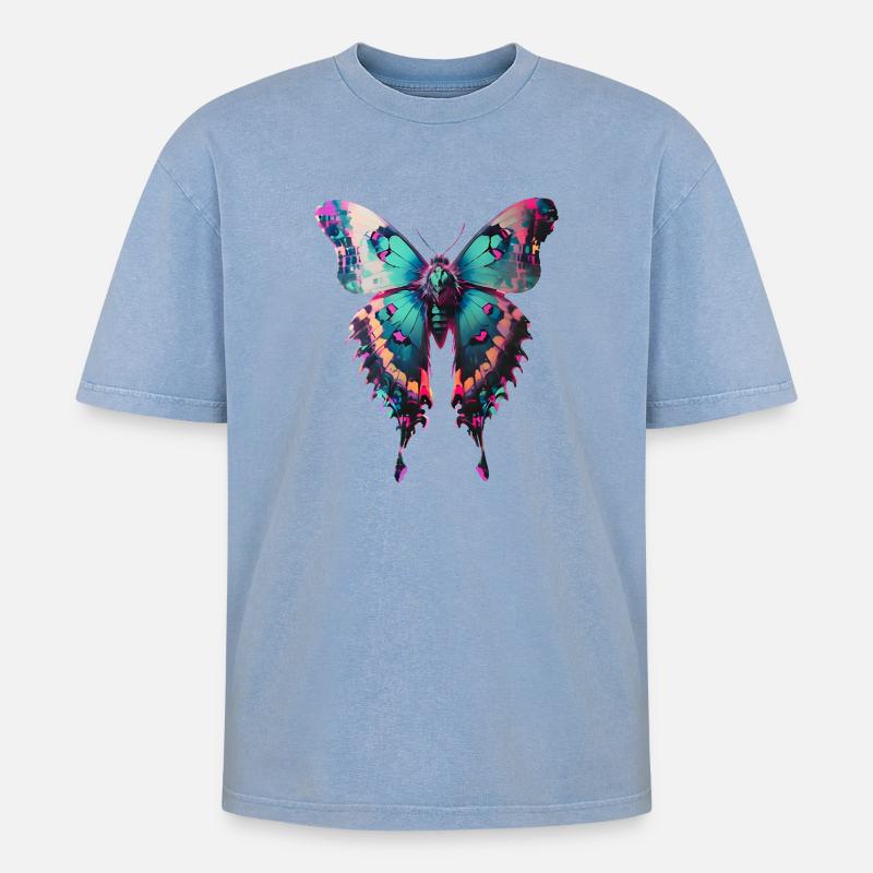 Folder - Oversized Unisex Premium Acid-Washed T-Shirt - acid washed blue