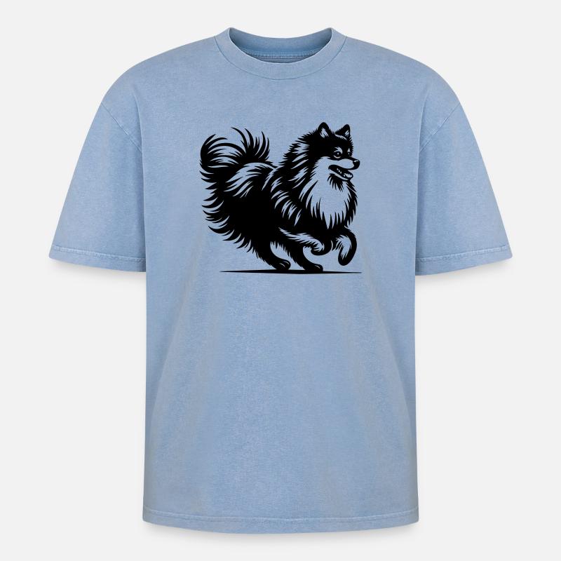 Spitz - Oversized Unisex Premium Acid-Washed T-Shirt - Blau Acid Wash