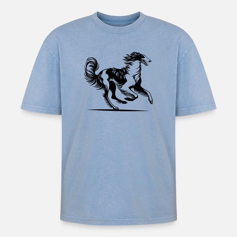 Barsoi - Oversized Unisex Premium Acid-Washed T-Shirt - Blau Acid Wash