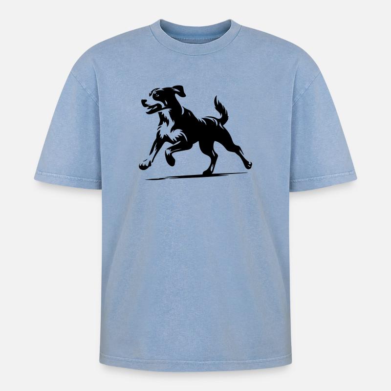 Entlebucher Sennenhund - Oversized Unisex Premium Acid-Washed T-Shirt - Blau Acid Wash